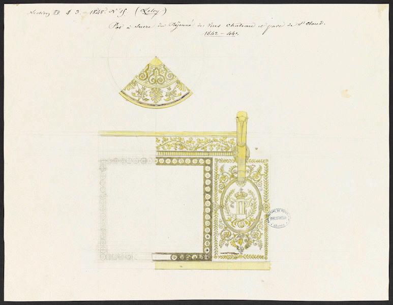 Élément décoratif [Pot à sucre du Déjeuner des vues du château et parc de Saint-Cloud]