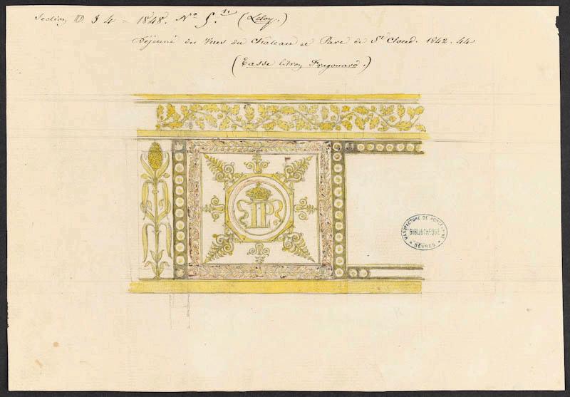 Élément décoratif [Tasse litron Fragonard du Déjeuner des vues du château et parc de Saint-Cloud]