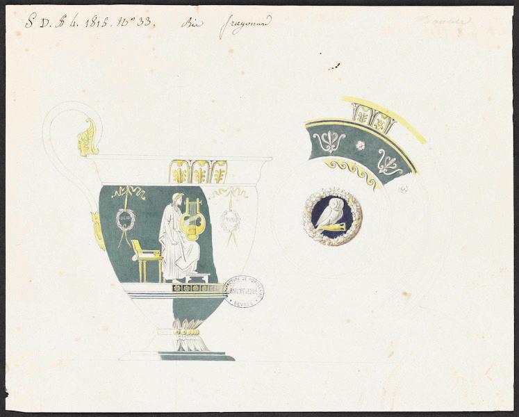 Eléments décoratifs [Tasse conique à pied et soucoupe] (Variante du 2011.3.967)