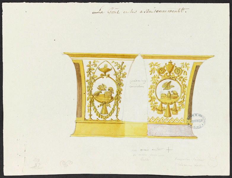 Eléments décoratifs [Tasse du Déjeuner des Cinq Sens] ; Le Goût et les assaisonnements