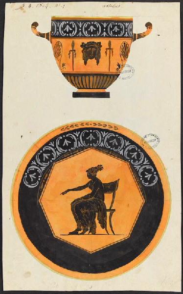 Tasse étrusque et soucoupe