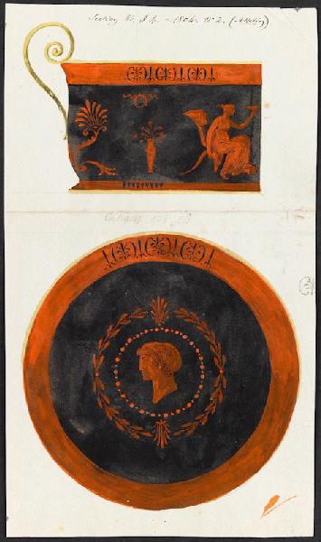 Tasse calice à volute et soucoupe