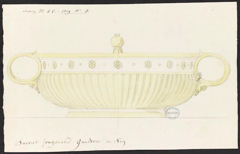 Sucrier Fragonard godroné de 1819