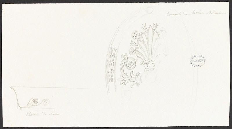 Elément décoratif [couvercle de sucrier Melissin] ; Elément décoratif [Plateau de sucrier]