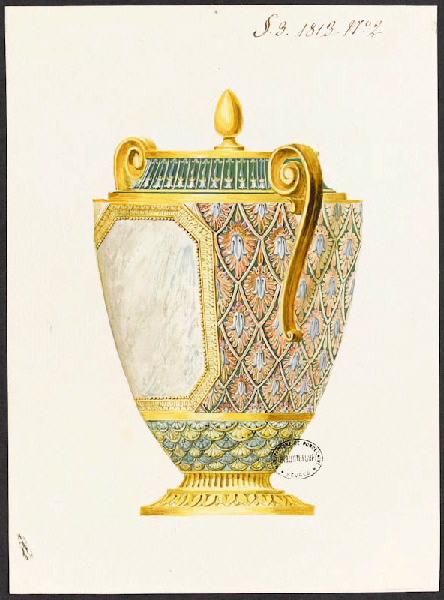 Pot à sucre à pied anses volutes