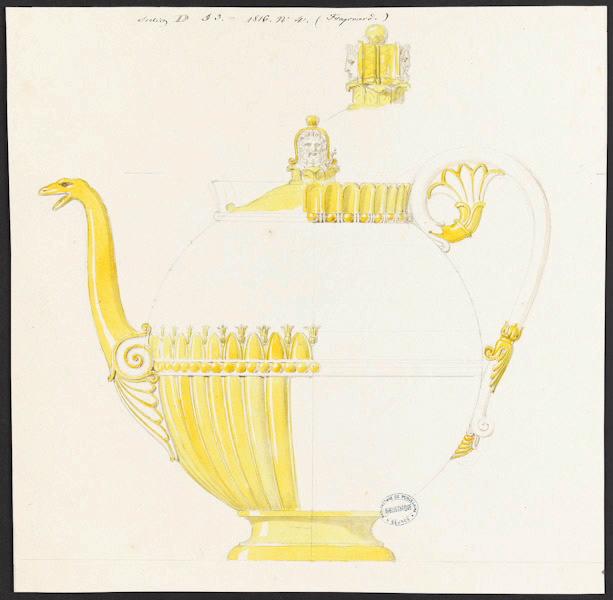 Théière ronde Fragonard