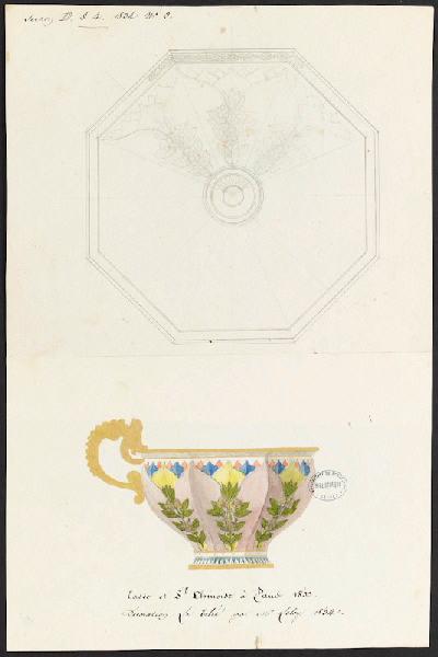 Éléments décoratifs [Tasse à thé chinoise à pans et soucoupe du Déjeuner Le Thé]