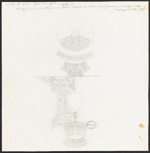 Éléments décoratifs [Théière du Déjeuner chinois La récolte, la préparation et les usages du thé]
