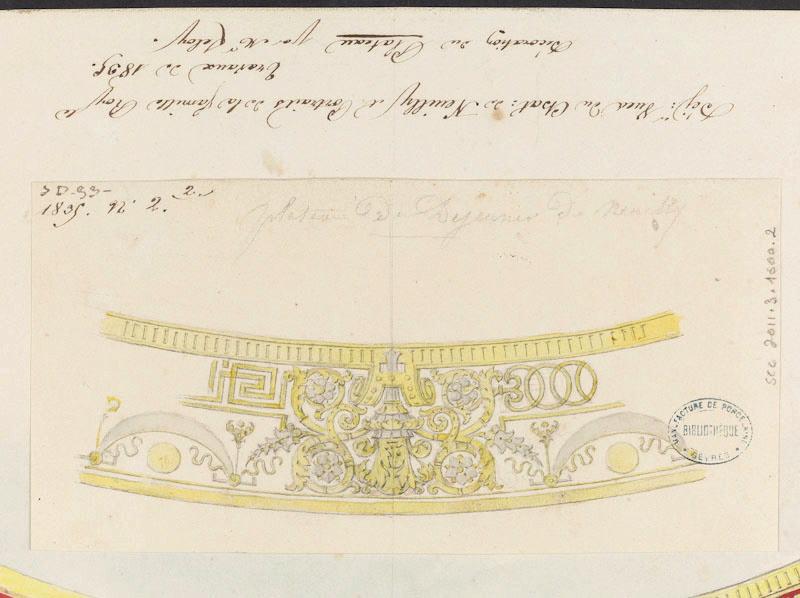 Élément décoratif [Plateau du Déjeuner des Vues du château de Neuilly]