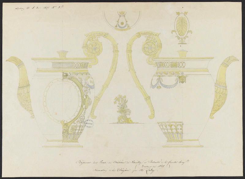 Théière Brachard du Déjeuner des Vues de Neuilly, et des portraits de la famille royale