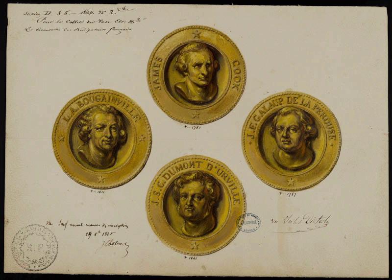 Eléments décoratifs [Vase des découvertes des marins français]