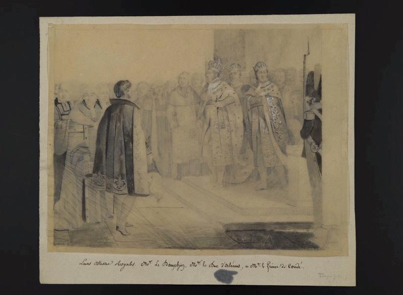 Elément décoratif [Leurs altesses royales Mr le Dauphin, Mr le Duc d'Orléans et Mr le Prince de Condé]