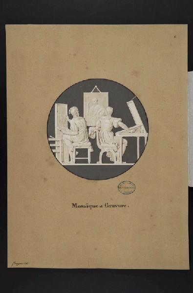 Elément décoratif [Mosaïque et gravure]