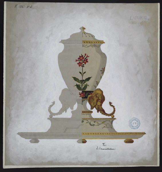 Elément de service en porcelaine pour fumeur