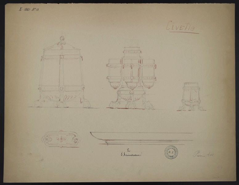 Eléments de service en porcelaine pour fumeur