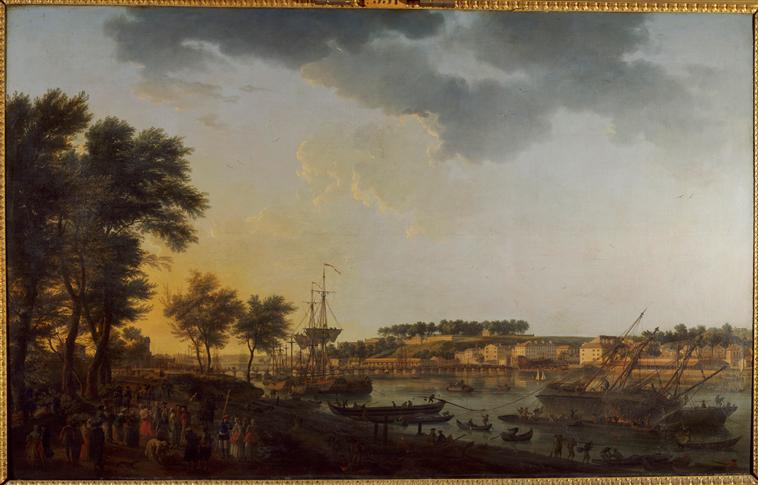 Vue de Bayonne, prise de l'allée de Boufflers près de la porte de Mousserole (titre Salon 1761)