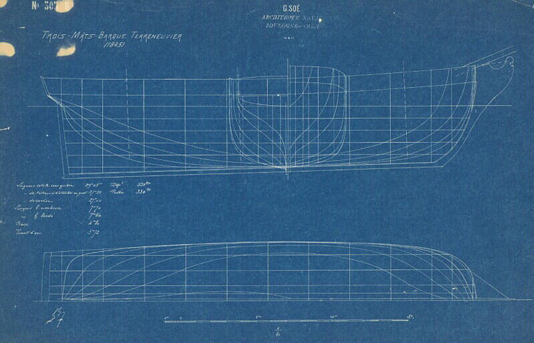 Trois-mâts barque terre-neuvier, 1845