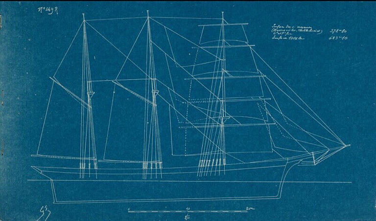 Trois-mâts goélette terre-neuvier, sd