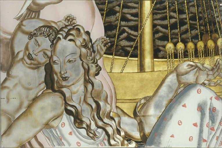 Dalle murale en verre décoré