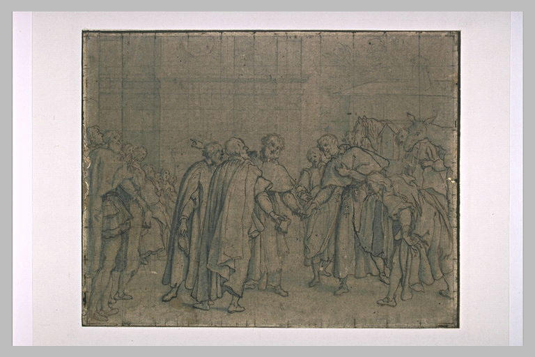 Rencontre de deux religieux : saint François et saint Antoine?