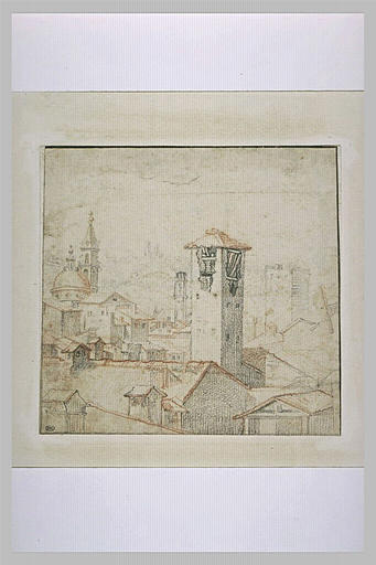Vue des toits de Florence avec l'église de Santo Spirito.