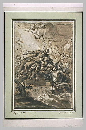 Un saint jésuite sauvant un jeune homme sur le point de se noyer