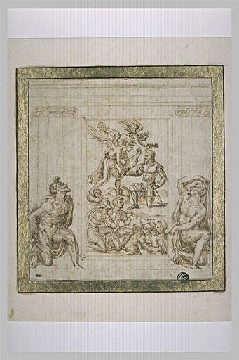Relief avec Andrea Doria couronné par saint Michel Archange