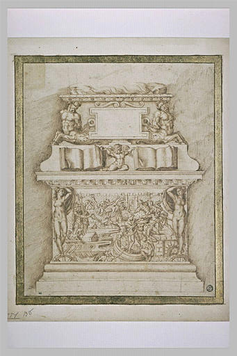 Décoration pour un monument avec scène de bataille