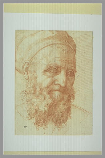 Tête d'homme barbu, le regard fixé à droite : autoportrait?