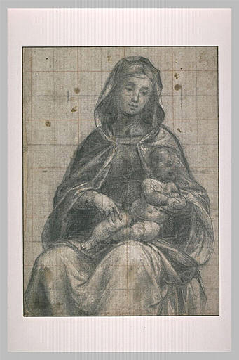 Vierge à l'Enfant, assise