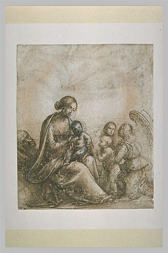 La Sainte Famille, le petit saint Jean-Baptiste et deux anges
