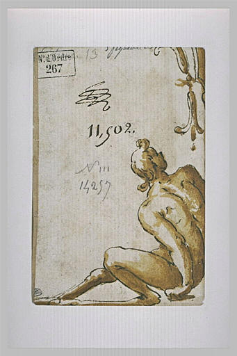 Homme nu assis, étude pour une décoration