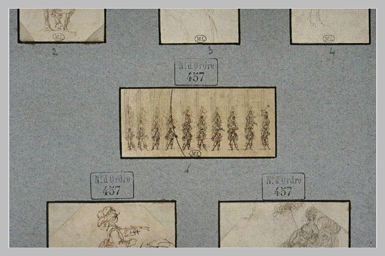 Petit corps d'infanterie, rangé en bataille, sur plusieurs lignes