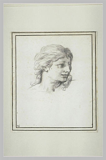 Tête de jeune homme tournée vers la droite