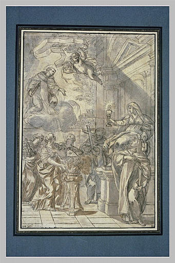 Scène mystique : la Foi, la Charité, la Théologie, sainte Thérèse