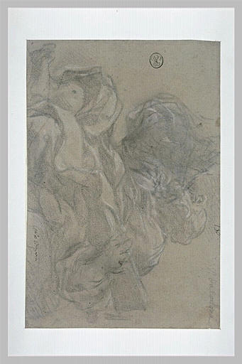 Homme assis, les yeux levés vers le ciel, un livre dans la main : prophète