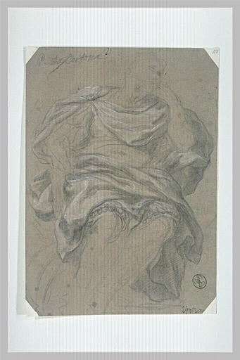 Homme drapé assis, vu de face, la tête tournée vers la droite : Auguste