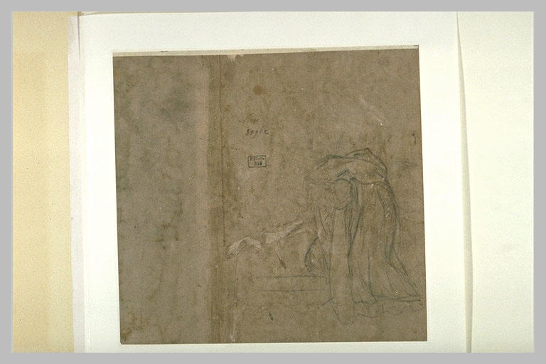 Draperie d'une figure agenouillée, vue de dos