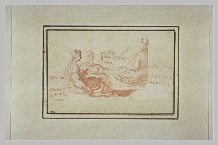 Trois figures féminines assises