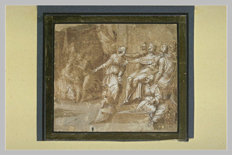 Scène avec des figures drapées à l'antique