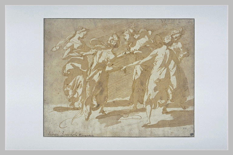 Groupe de cinq femmes dansant en ronde