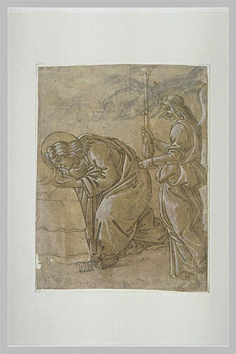 Saint Jean l'Evangeliste baisant les pieds de Christ mort et un ange