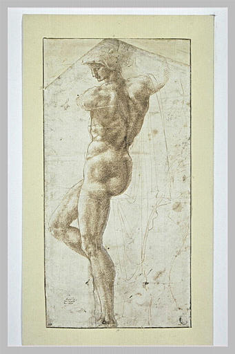 Etude d'homme nu, debout, de profil à gauche