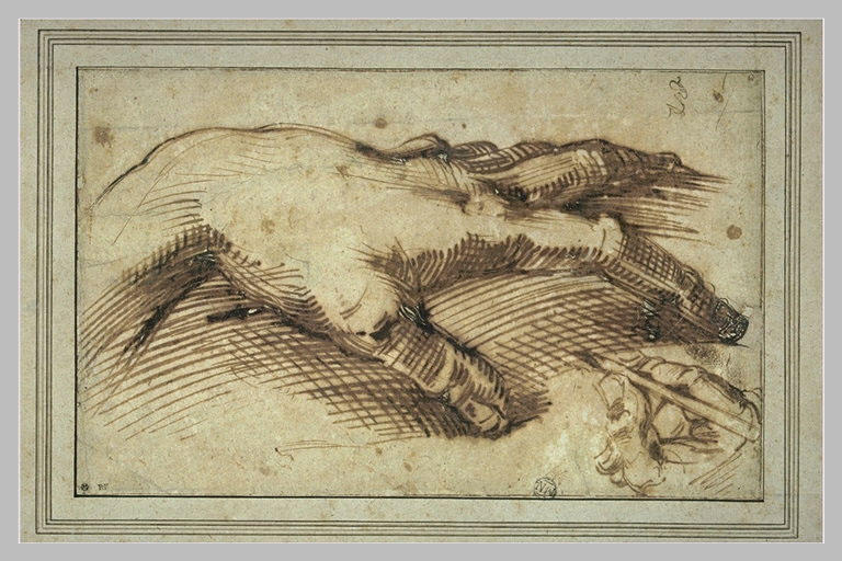 Etude d'une main en dessinant une autre