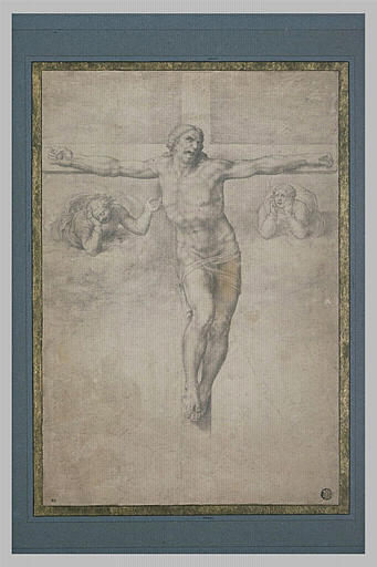 Le Christ en croix et deux anges