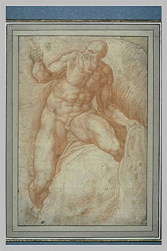 Saint Barthélémy tenant un couteau et sa dépouille