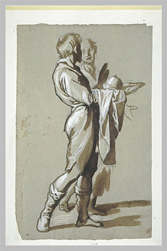 Deux hommes marchant et conversant