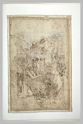 Plusieurs croquis pour saint Jérôme construisant un monastère