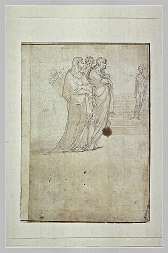 Groupe de six figures debout, drapées