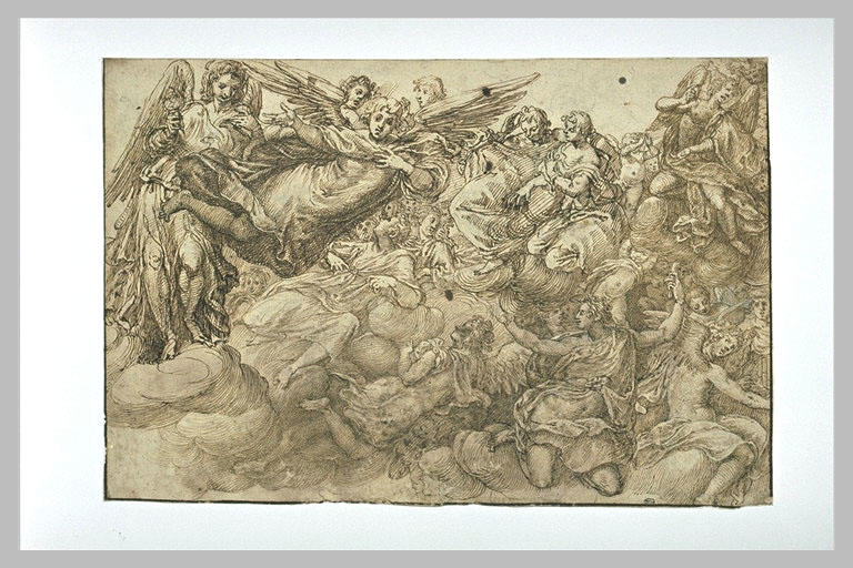 Groupe d'anges sur des nuées